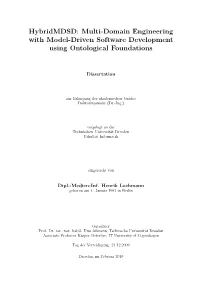 Multi-Domain Engineering with Model-Driven Software Development Using Ontological Foundations