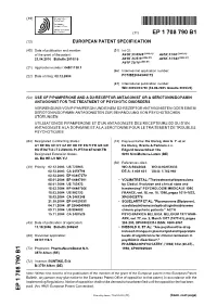 Use of Pipamperone and a D2-Receptor Antagonist Or