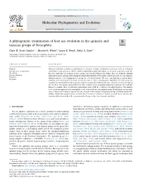 A Phylogenetic Examination of Host Use Evolution in the Quinaria and Testacea Groups of Drosophila T ⁎ ⁎ Clare H