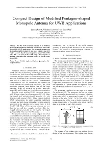 Compact Design of Modified Pentagon-Shaped Monopole Antenna for UWB Applications