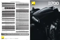 Nikon Digital SLR Camera D700 Specifications