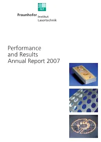Performance and Results Annual Report 2007