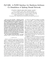 Pycarl: a Pynn Interface for Hardware-Software Co-Simulation of Spiking Neural Network