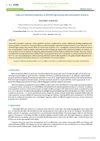 Improved Mechanical Properties of Alcrfeni High-Entropy Alloy with Gradient Structure