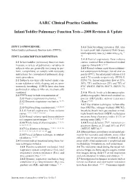 Infant/Toddler Pulmonary Function Tests (2008)