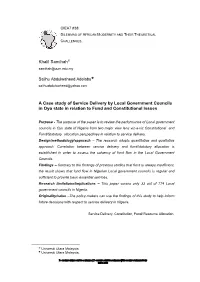 Khalil Samihah a Case Study of Service Delivery by Local