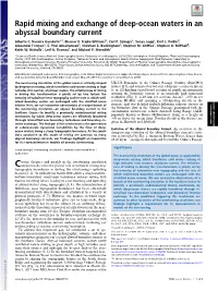 Rapid Mixing and Exchange of Deep-Ocean Waters in an Abyssal Boundary Current