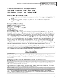 Appendix 1-1-3 Palikea Ecosystem Restoration Management Plan Yerdate 2014 Written: 26 Feb 2009 Dates Updated: 16 Nov 2014