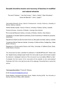Decadal Shoreline Erosion and Recovery of Beaches in Modified and Natural Estuaries