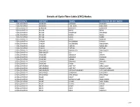 Details of Optic Fibre Cable (OFC) Nodes