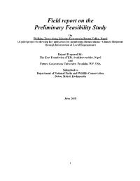 Field Report on the Preliminary Feasibility Study