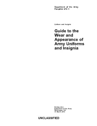 Guide to the Wear and Appearance of Army Uniforms and Insignia