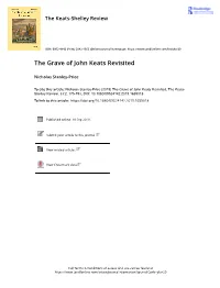 The Grave of John Keats Revisited