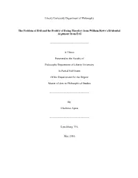The Problem of Evil and the Probity of Theodicy from William Rowe's
