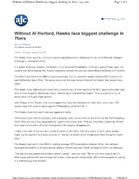 Without Al Horford, Hawks Face Biggest Challenge in 76Ers | Ajc.Com Page 1 of 2