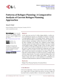 A Comparative Analysis of Current Refugee Planning Approaches