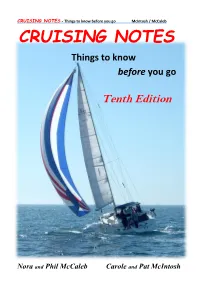 CRUISING NOTES - Things to Know Before You Go Mcintosh / Mccaleb