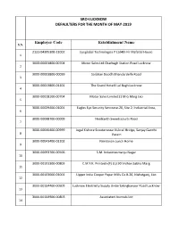 Employer Code Establishment Name SRO-LUCKNOW DEFAULTERS