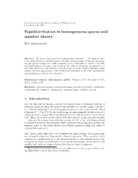 Equidistribution in Homogeneous Spaces and Number Theory