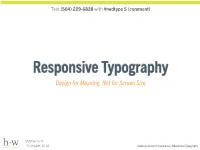 Responsive Typography Design for Meaning, Not for Screen Size