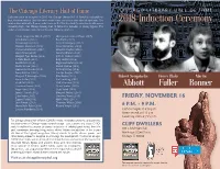 2018 Induction Ceremony Program
