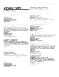 Astronomy (ASTR) 1