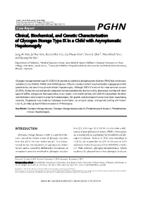 Clinical, Biochemical, and Genetic Characterization of Glycogen Storage Type IX in a Child with Asymptomatic Hepatomegaly