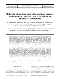 Molecular Characterization of Sp Serotype Strains of Infectious Pancreatic Necrosis Virus Exhibiting Differences in Virulence