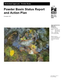Powder Basin Status Report and Action Plan