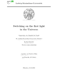 Switching on the First Light in the Universe