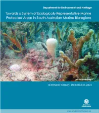 Towards a System of Ecologically Representative Marine Protected Areas in South Australian Bioregions Technical Report