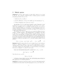 1 Metric Spaces