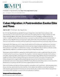 Cuban Migration: a Postrevolution Exodus Ebbs and Flows