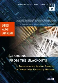 Learning from the Blackouts