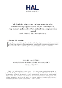 Methods for Dispersing Carbon Nanotubes For