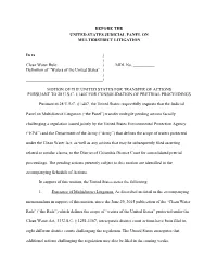 Motion to Consolidate Multiple Cases -- Chamber V. EPA (JPML).Pdf