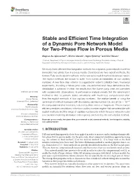 Stable and Efficient Time Integration of a Dynamic Pore Network Model For