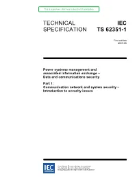 Technical Iec Specification Ts 62351-1