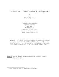 Extension of Cm,Ω-Smooth Functions by Linear Operators