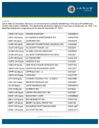 JSMDID Janus Index & Calculation Services LLC Announces The