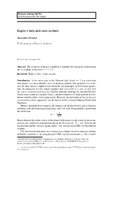 Kepler's Laws and Conic Sections