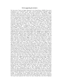 Ngos Supporting the Initiative