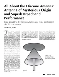 All About the Discone Antenna: Antenna of Mysterious Origin And