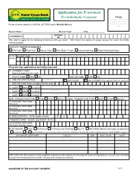 Application for E-Services for Individuals / Corporate Photo Please Paste Colour Stamp Size Photo Here