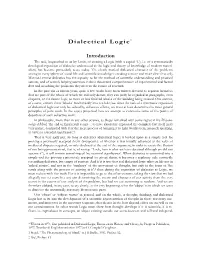 Dialectical Logic*