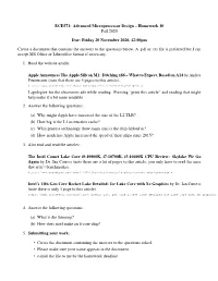 ECE571: Advanced Microprocessor Design – Homework 10 Fall 2020