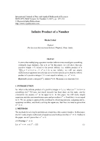 Infinite Product of a Number