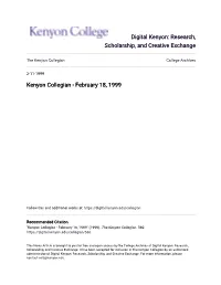 Kenyon Collegian College Archives