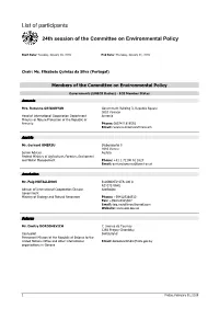 List of Participants