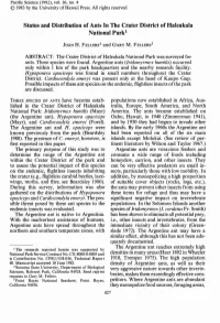 Status and Distribution of Ants in the Crater District of Haleakala National Park!